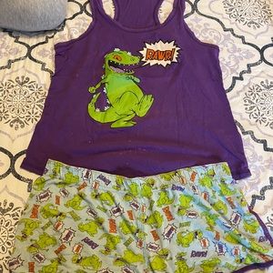 Reptar pajama shorts set
